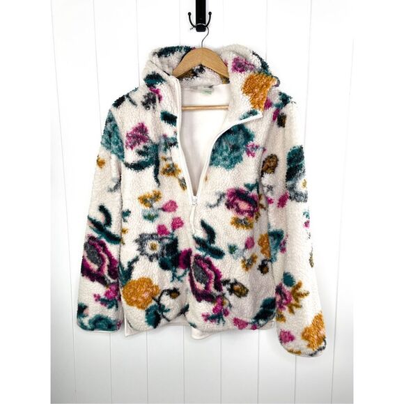 ANTHROPOLOGIE Saturday Sunday Rosemarie Hooded Sherpa Jacket Teddy Sweater Flora - Picture 5 of 12